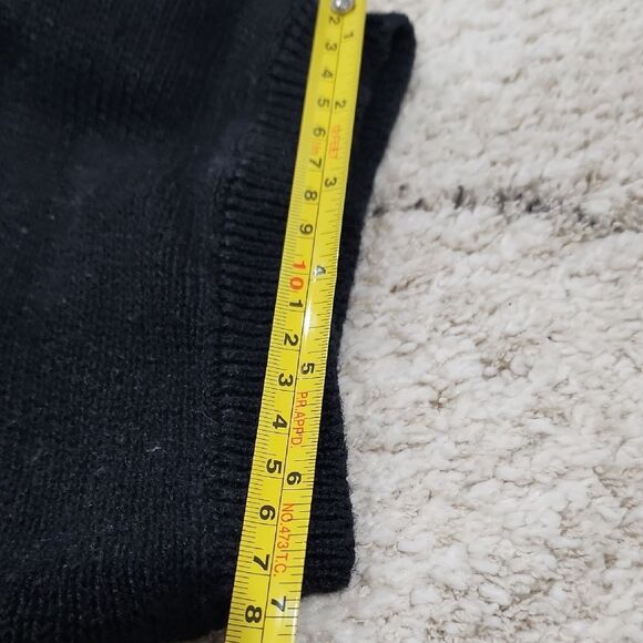 VINTAGE 80s SHENANIGANS Grandmacore Sweater Black sz Medium silver applique knit - Picture 12 of 12